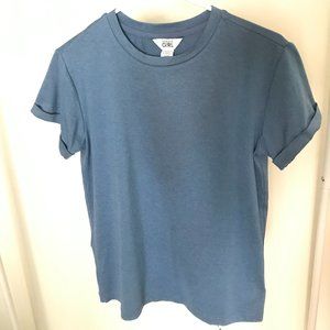 Athleta Girl Uptempo Rolled Short Sleeve Cottage Blue L 12